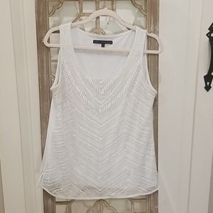 White Beaded Tank-top